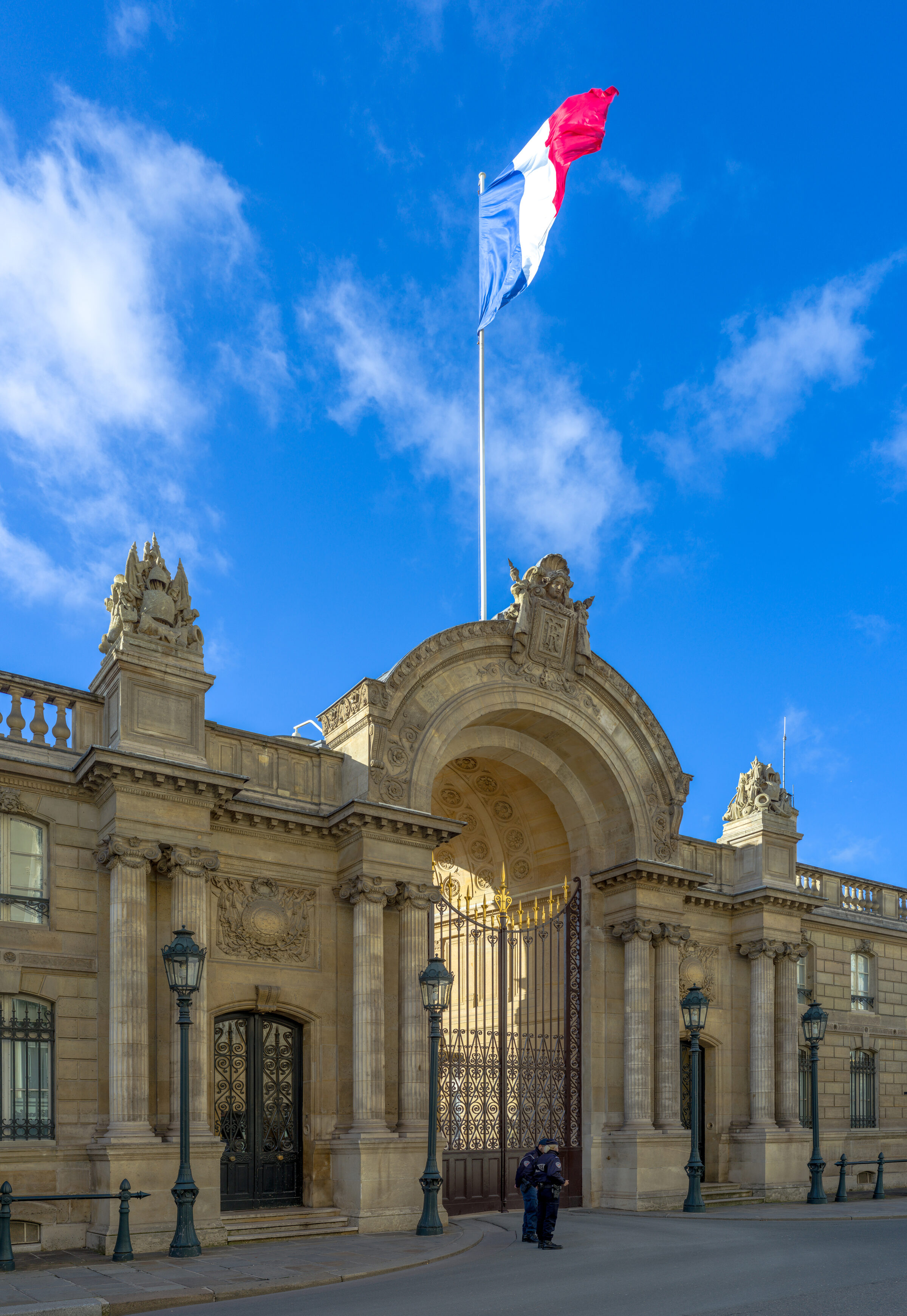 Façade du Palais de l'Élysée, Paris — siège de la présidence de la République française